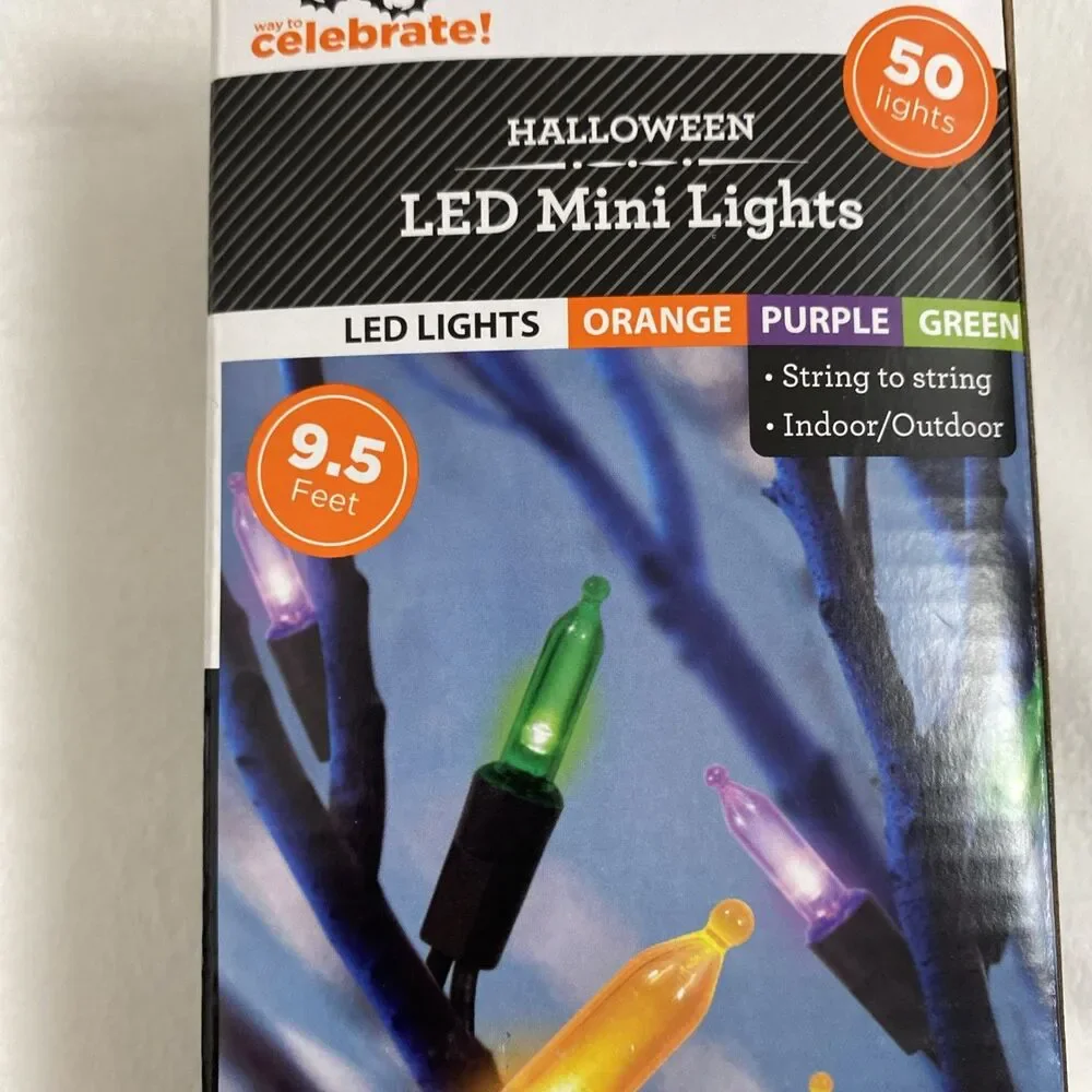 Halloween Led Mini Lights Multicolor Indoor Outdoor Home Decor Holidays 3 Packs